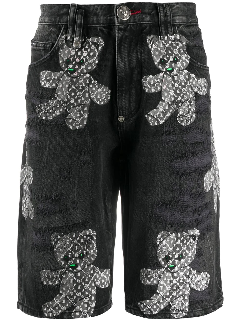 teddy bear denim bermudas - 1