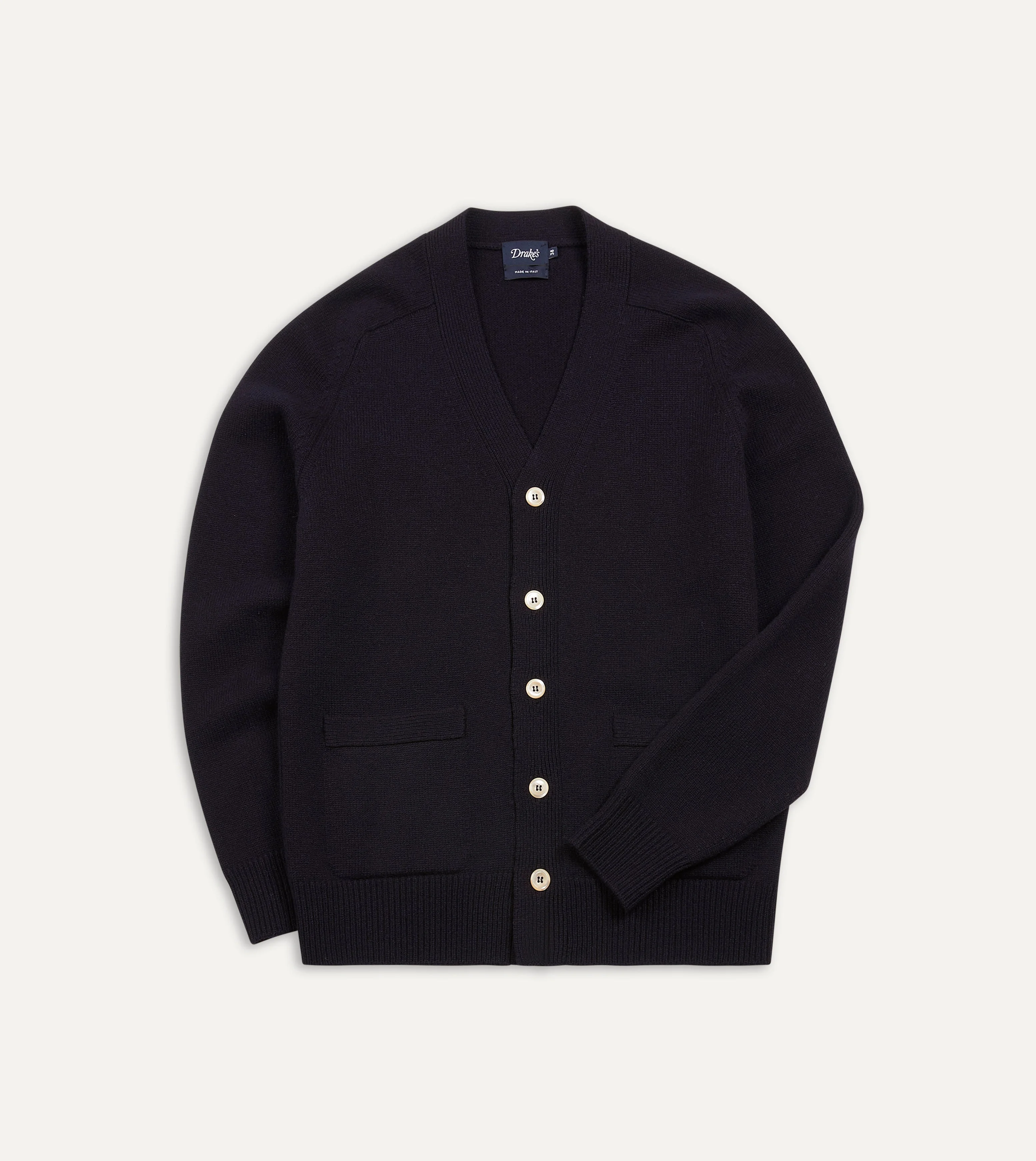 Navy Lambswool 6 Button Cardigan - 1