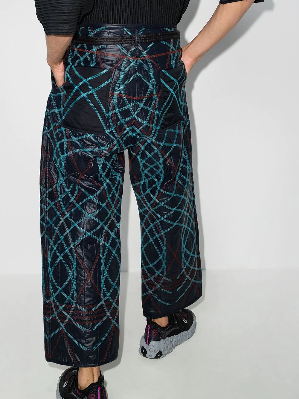 geometric embroidered trousers - 3