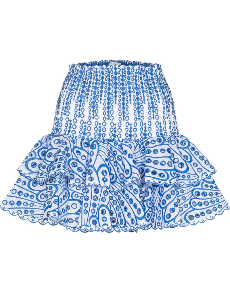 Noa embroidered ruffled mini skirt 1
