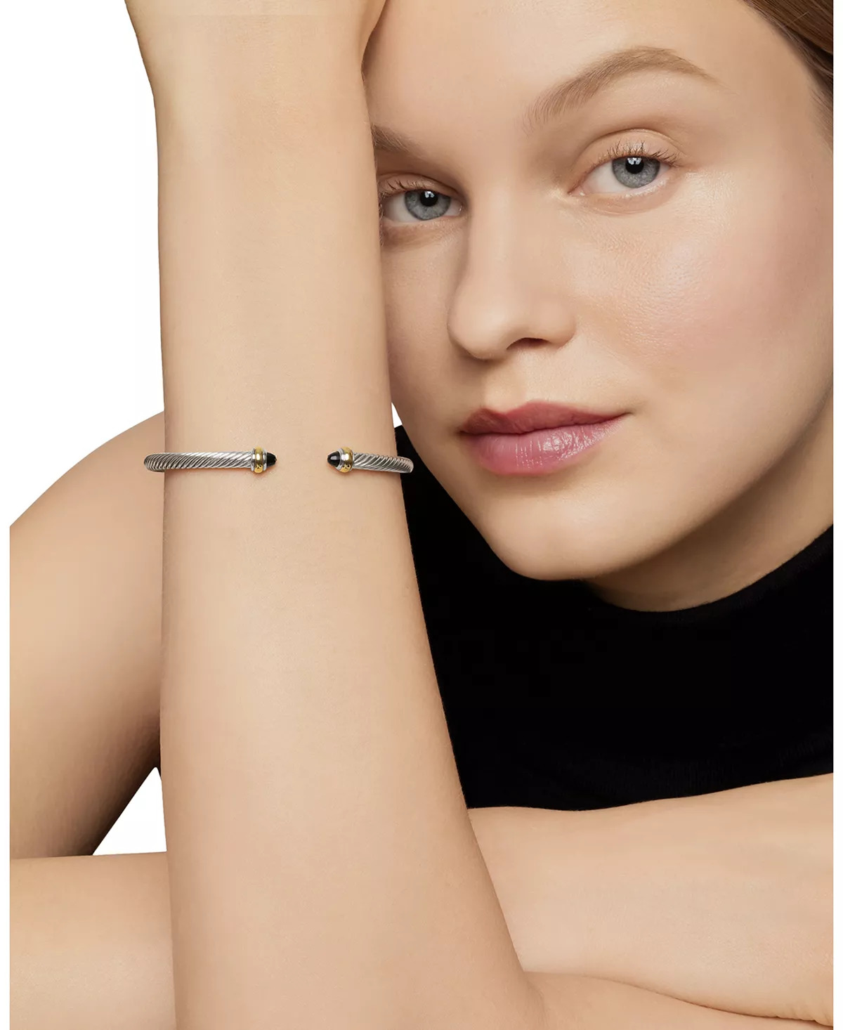 Cable Classic Bracelet with Gemstones or Sterling Silver - 7