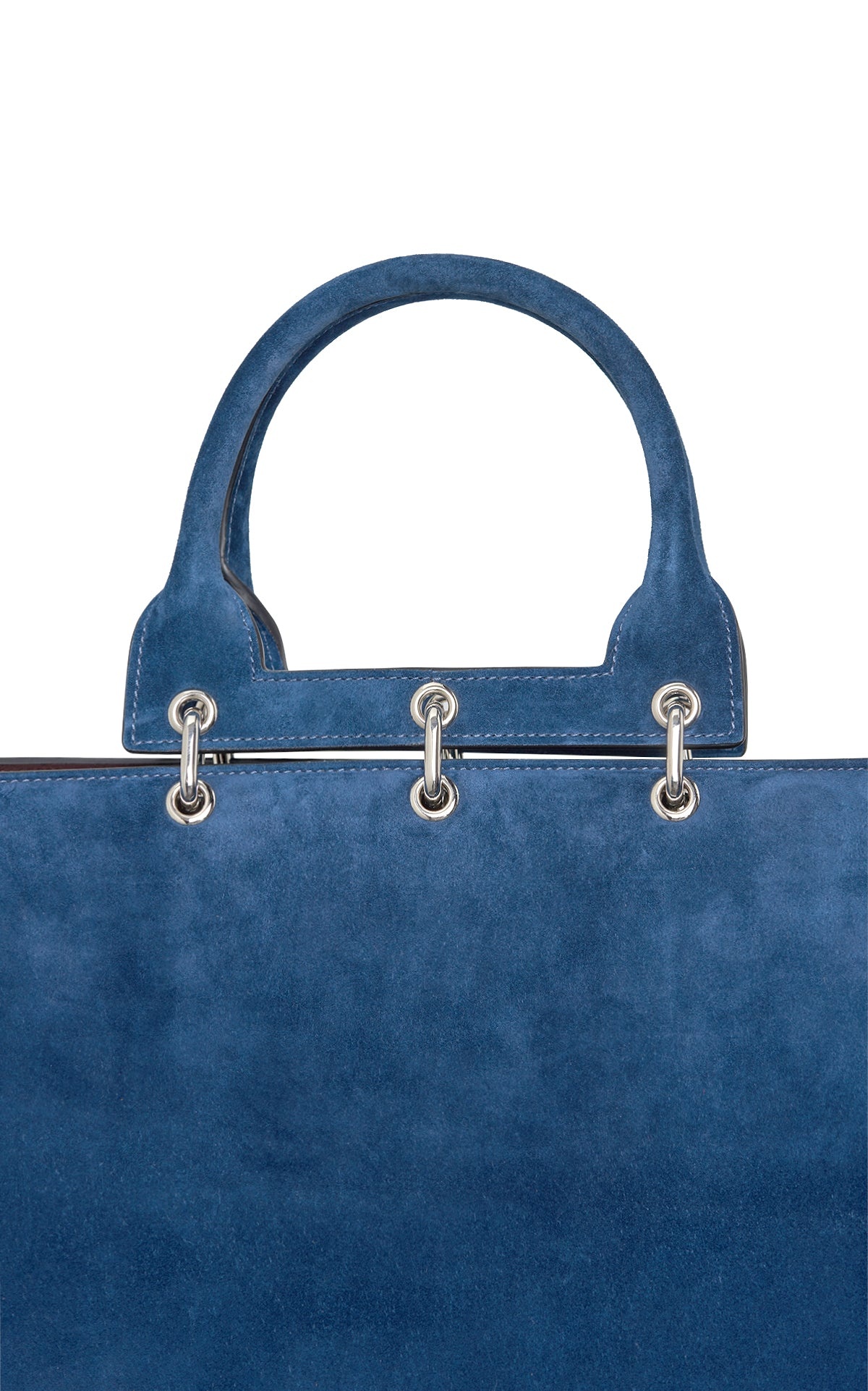 Large Amethyst Bag in Navy Suede - 5