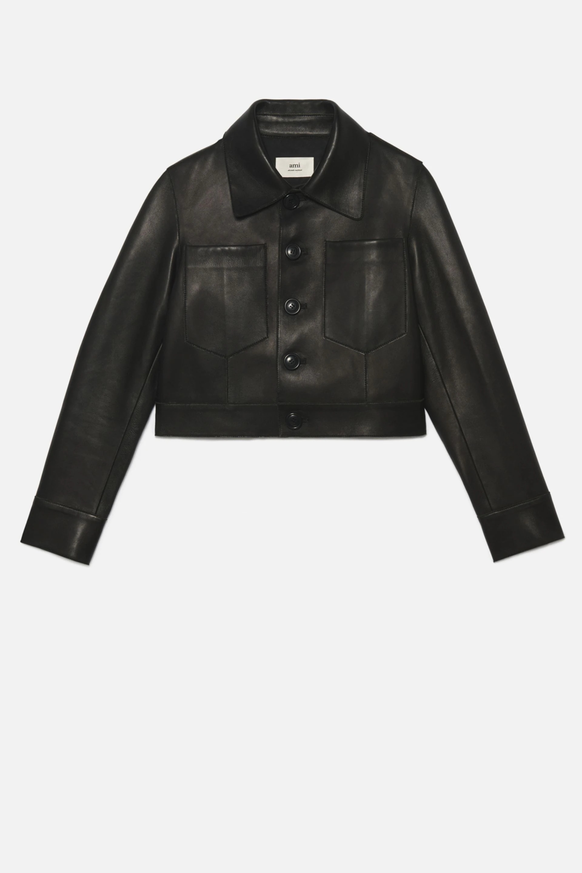 Buttoned Jacket In Lambskin Leather - 1