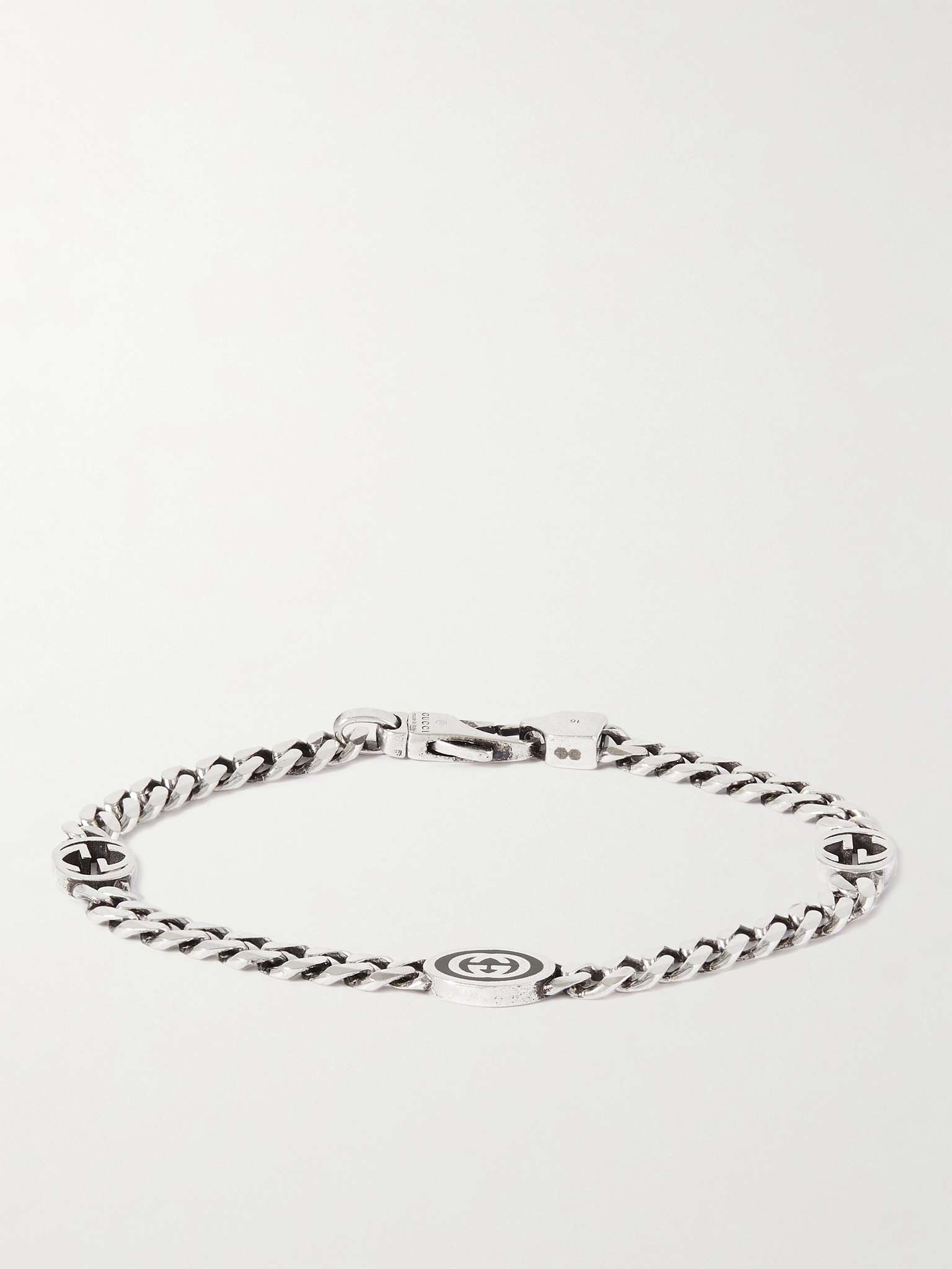 Sterling Silver and Enamel Chain Bracelet - 1