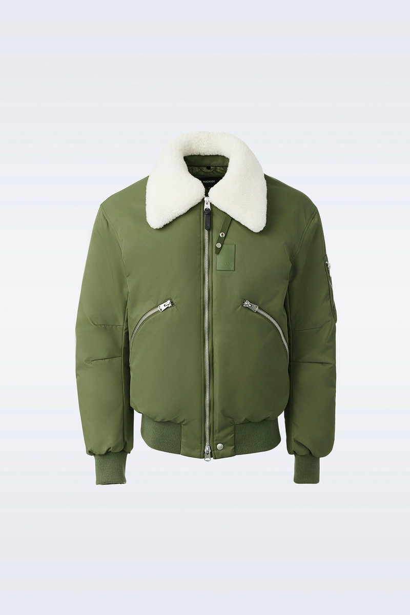 FRANCIS Down bomber jacket with shearling collar 1