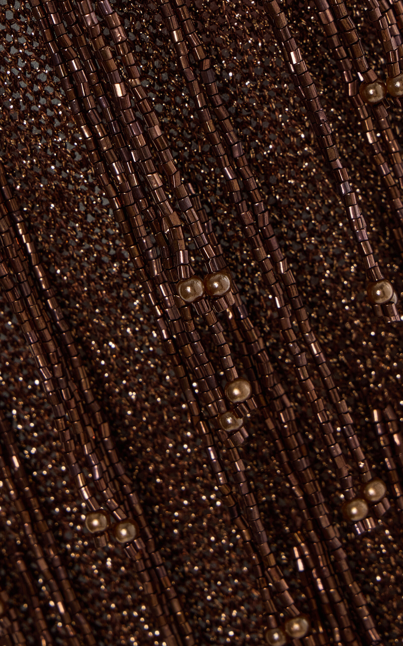 Ola Beaded Metallic-Knit Midi Dress brown - 5