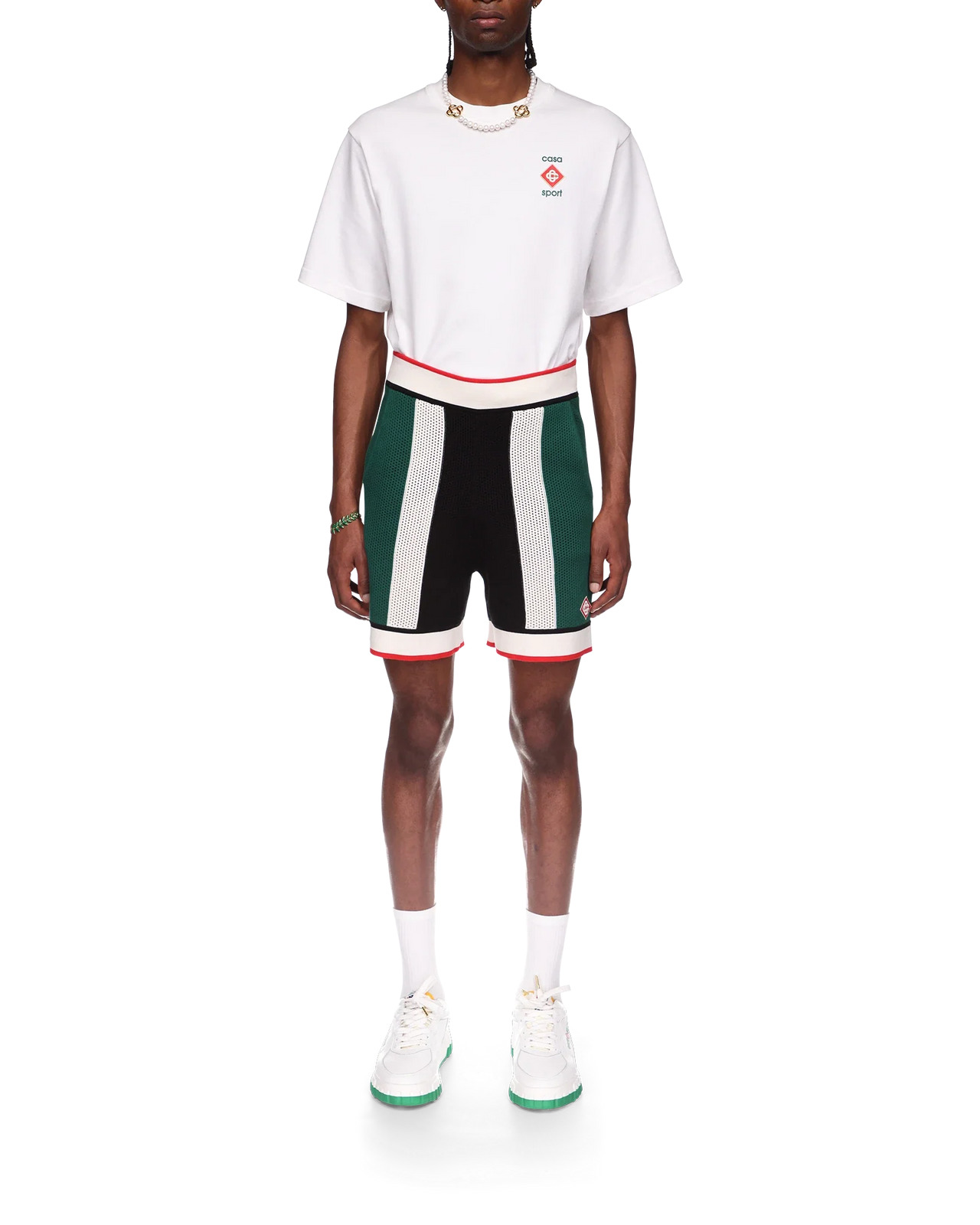 Striped Mesh Shorts - 2