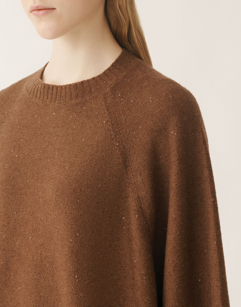 Wool and silk cape with sequins 5