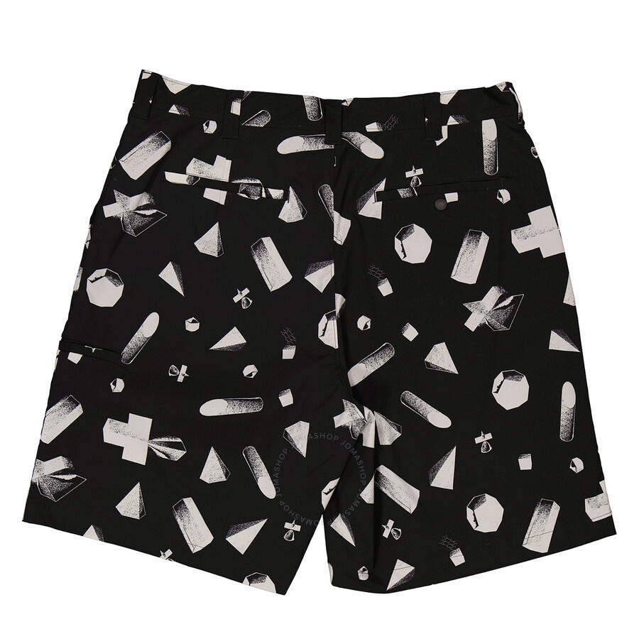 Undercover Men's Black Abstract Geometric Print Shorts - 6