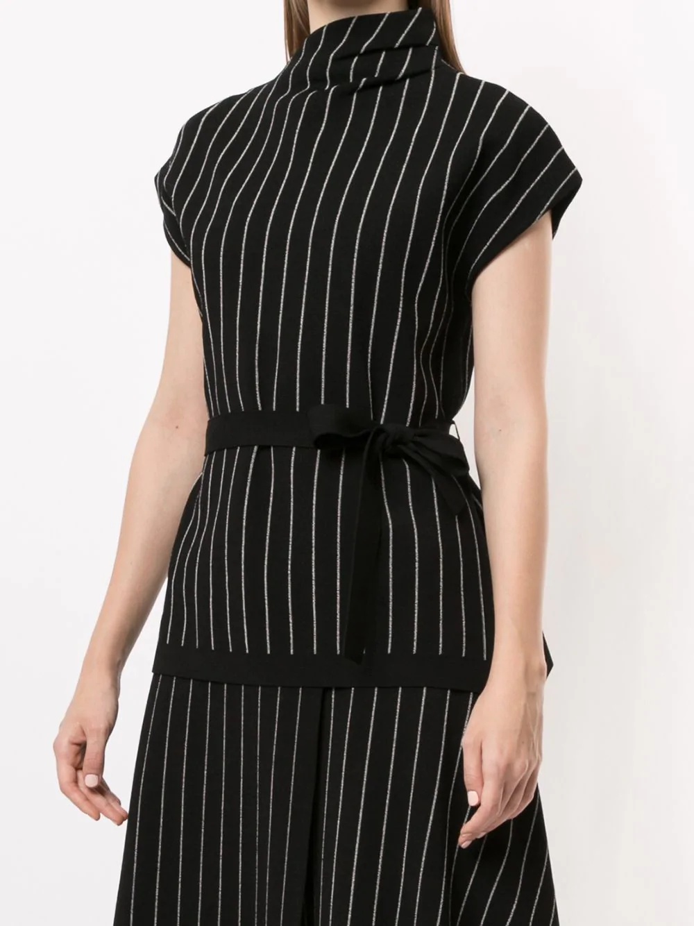 knitted pinstripe pattern top - 3