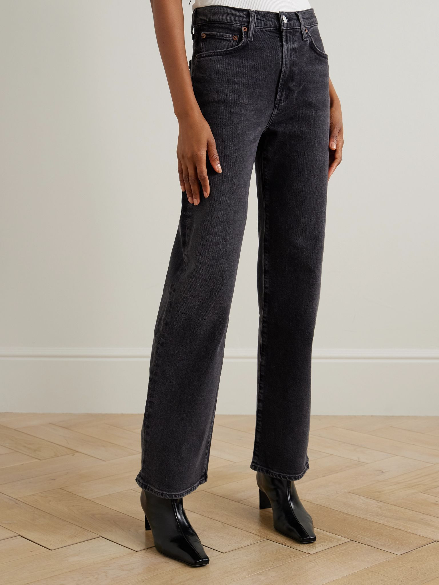 Harper mid-rise wide-leg jeans Black - 3