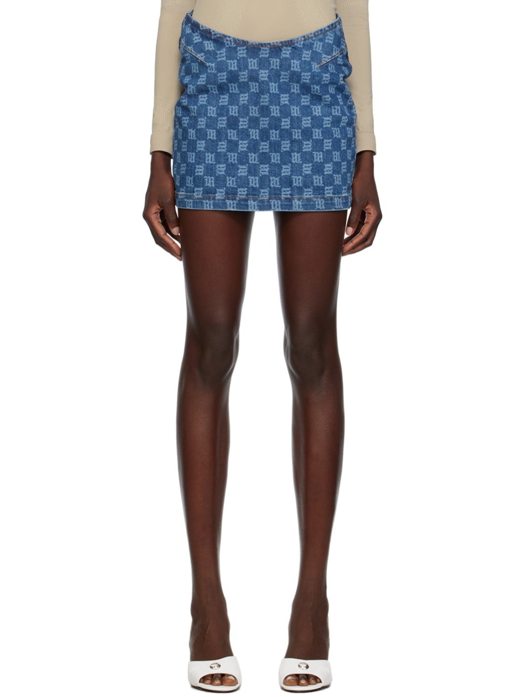 Blue Monogram Denim Miniskirt - 1