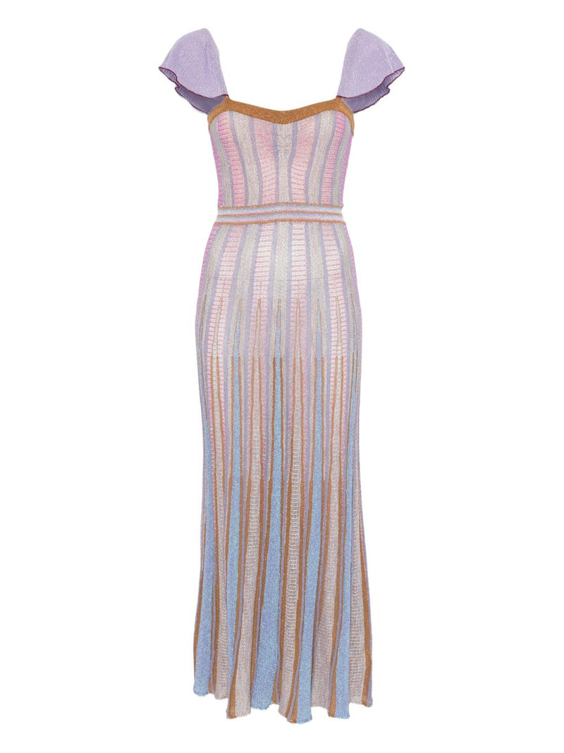 ruffled-sleeves striped maxi dress 1