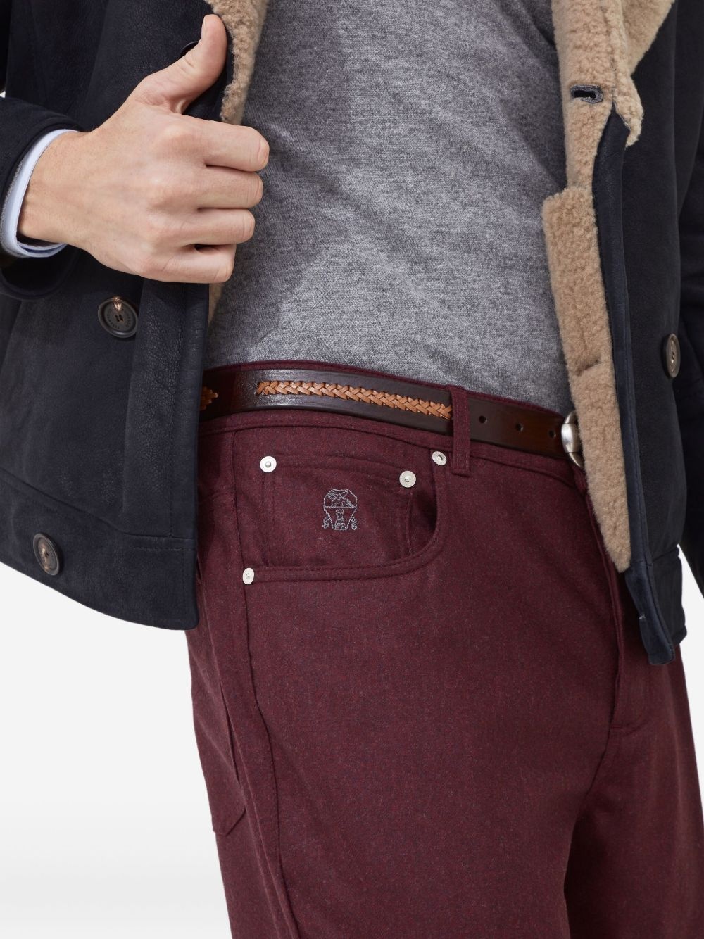 logo-embroidered trousers - 5
