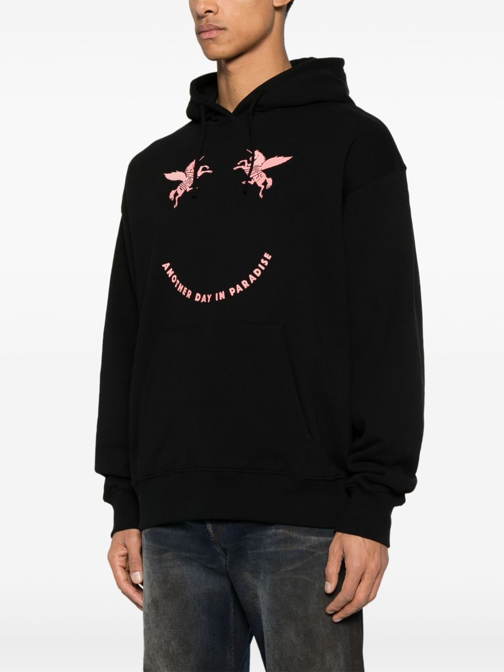 unicorns-embroidered fleece hoodie - 3