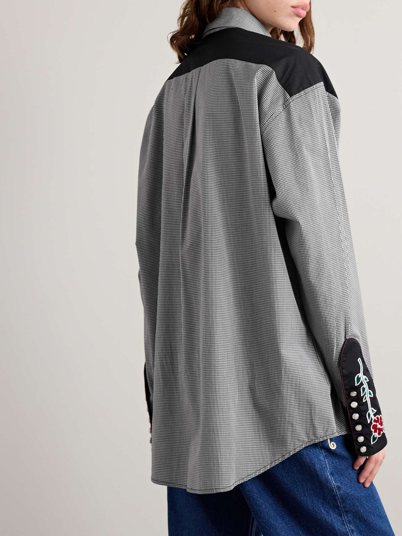 Meredith appliquéd piped gingham cotton shirt 4