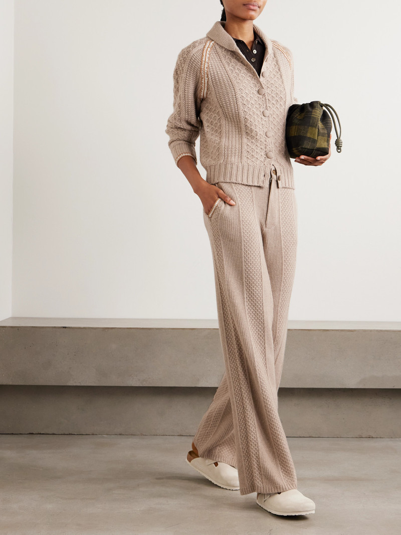 GUEST IN RESIDENCE Cable-knit Wool And Cashmere-blend Wide-leg Pants outlook