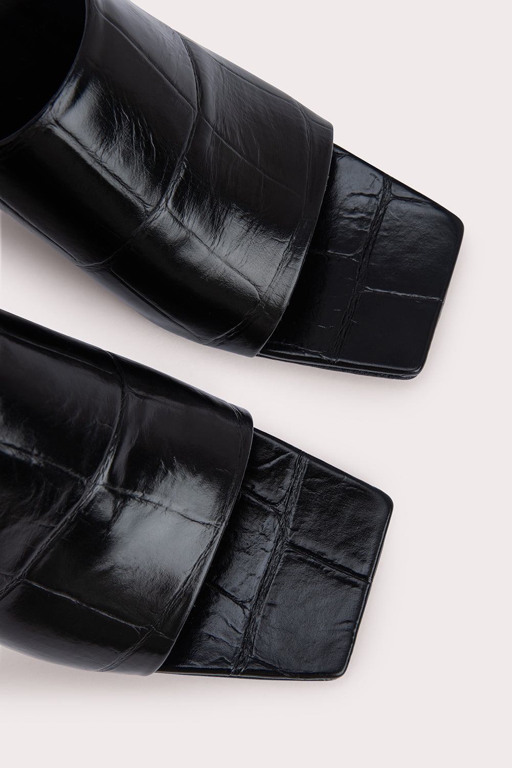 Katya Black Maxi Croco Embossed Leather - 4