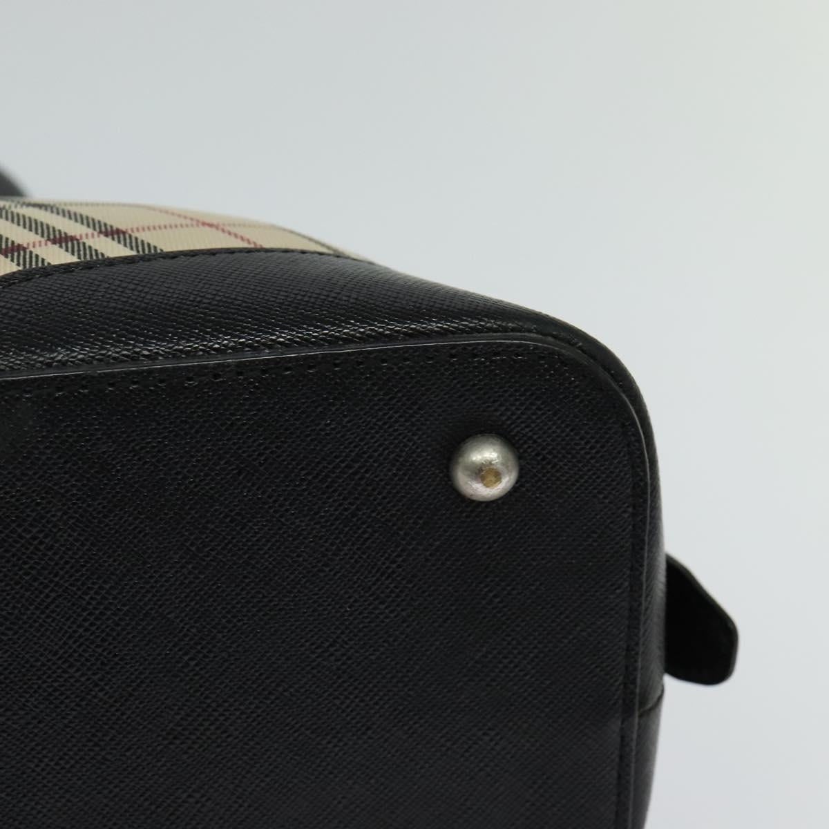 Burberry Nova Check Hand Bag Canvas Beige Black - 9