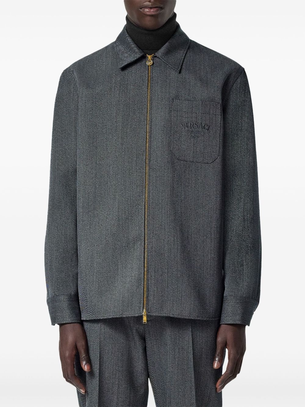 logo-embroidered jacket - 3