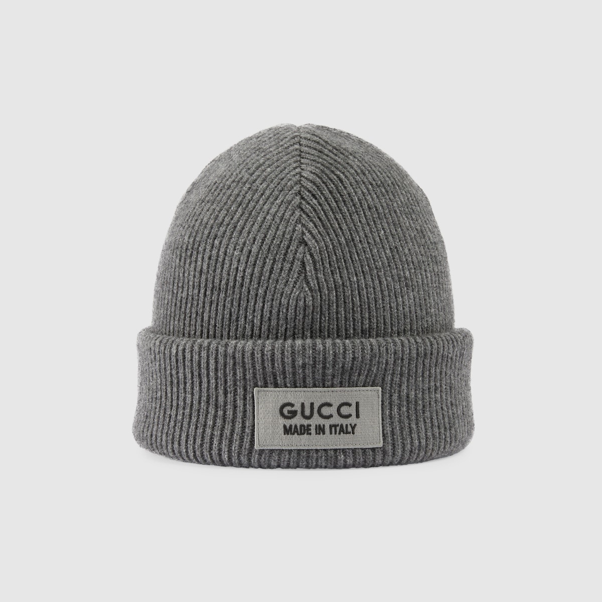 Knit wool hat with patch - 2