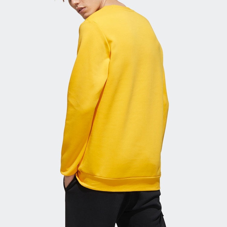 adidas neo M Cs Vrsty Sw Logo Printing Knit Sports Round Neck Pullover Yellow GJ8949 - 5