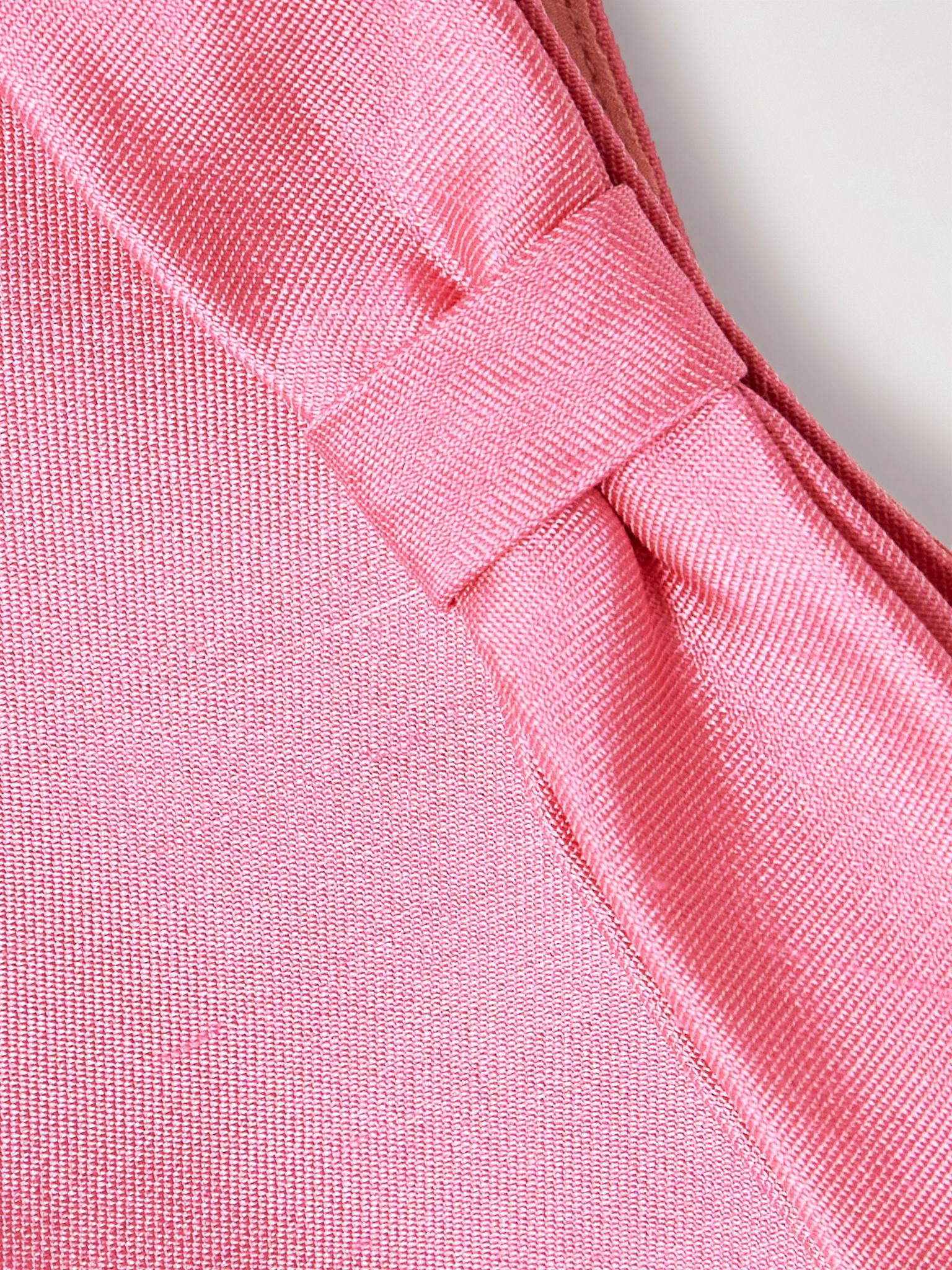 Bow-detailed silk-twill mini dress Pink - 4