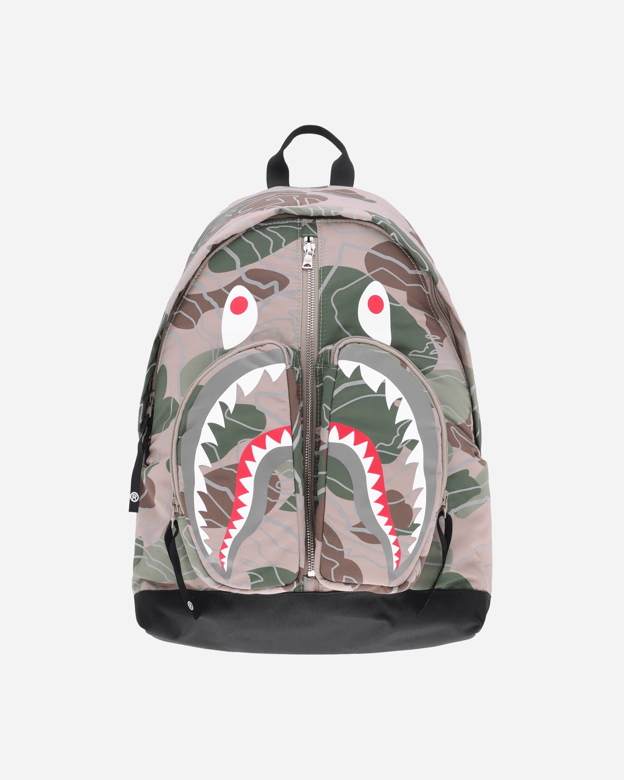 BAPE: Black Layered Line Camo Shark Backpack