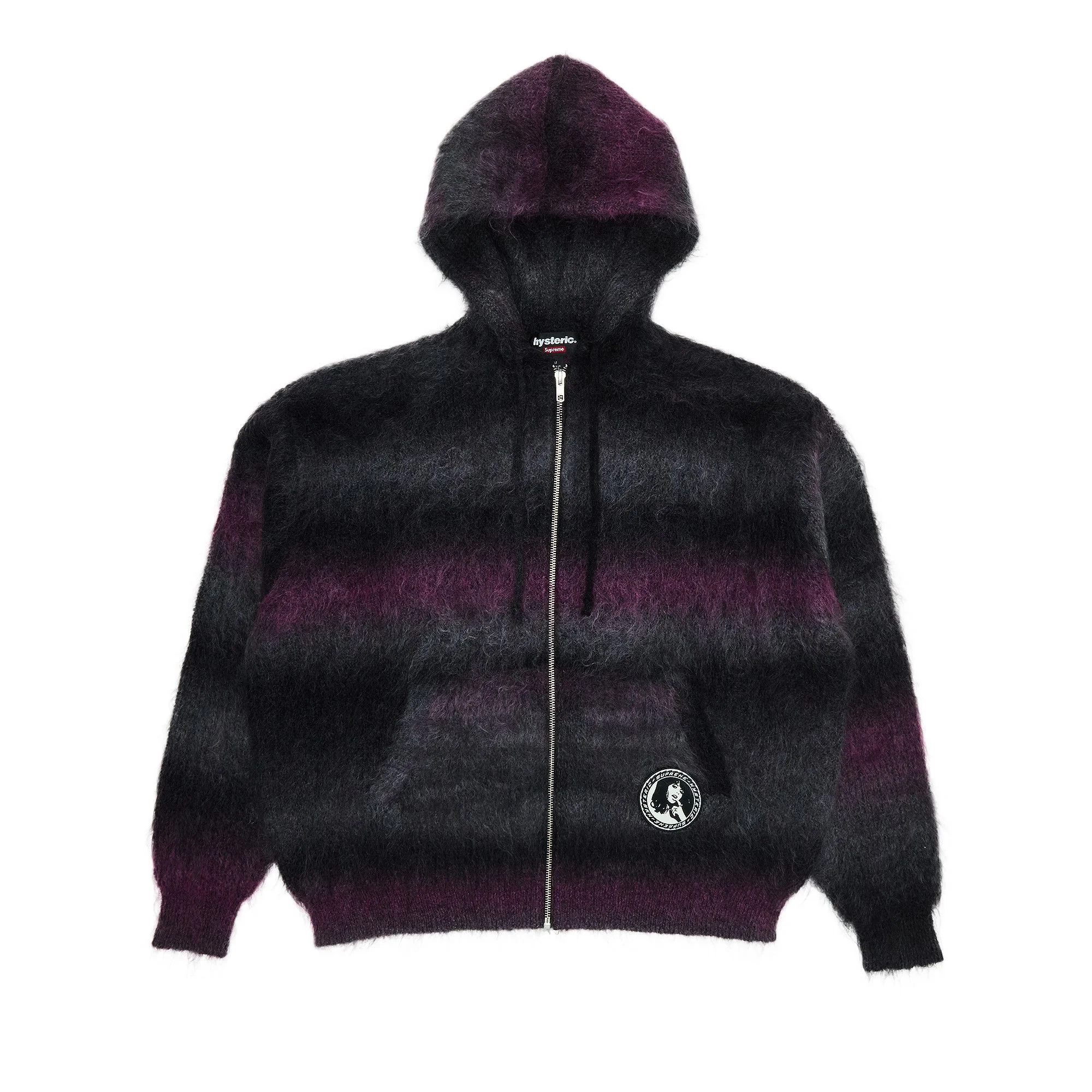 Supreme x HYSTERIC GLAMOUR Mohair Zip Up Hooded Sweatshirt 'Black' - 1
