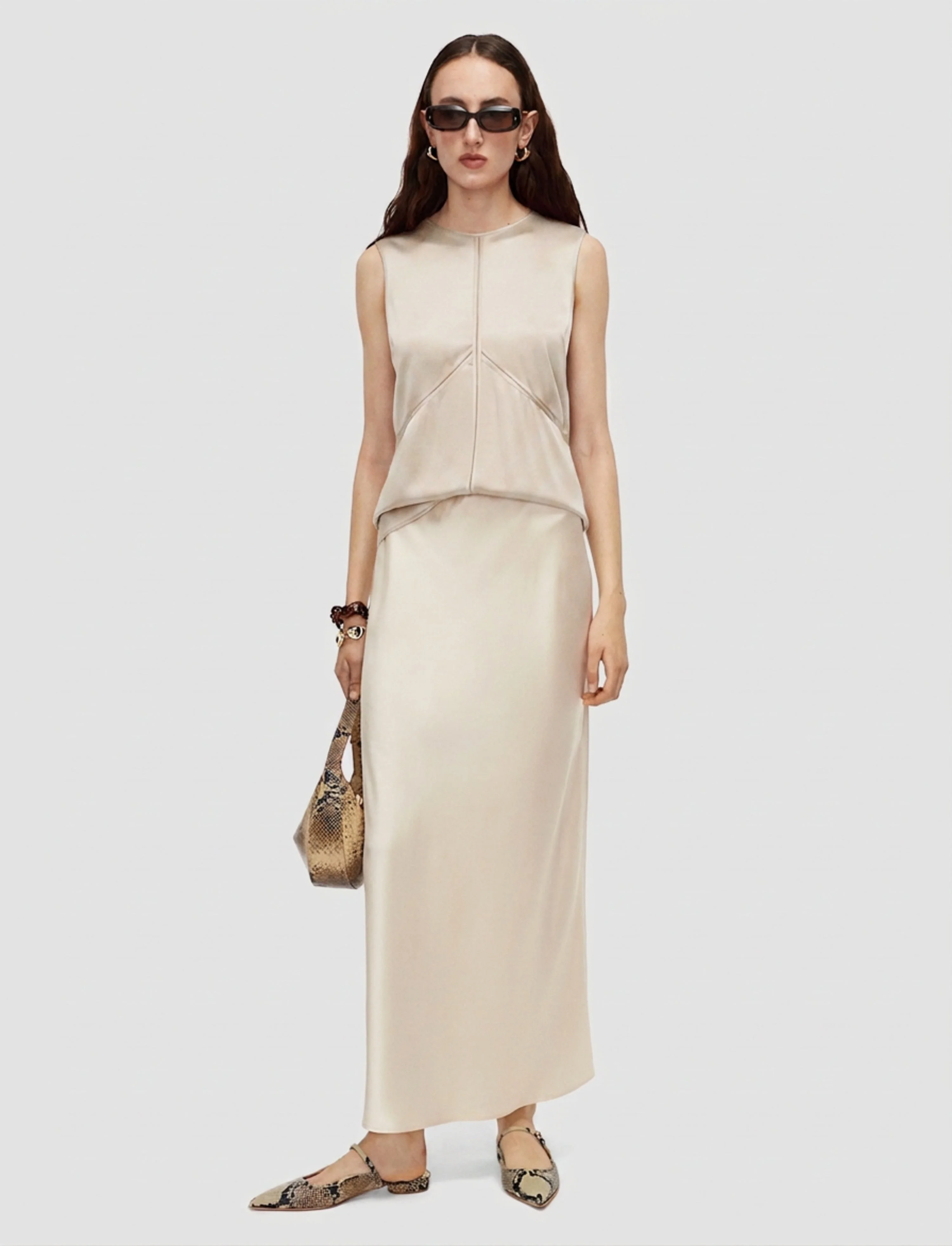 Isaak Long Silk Satin Skirt - 1