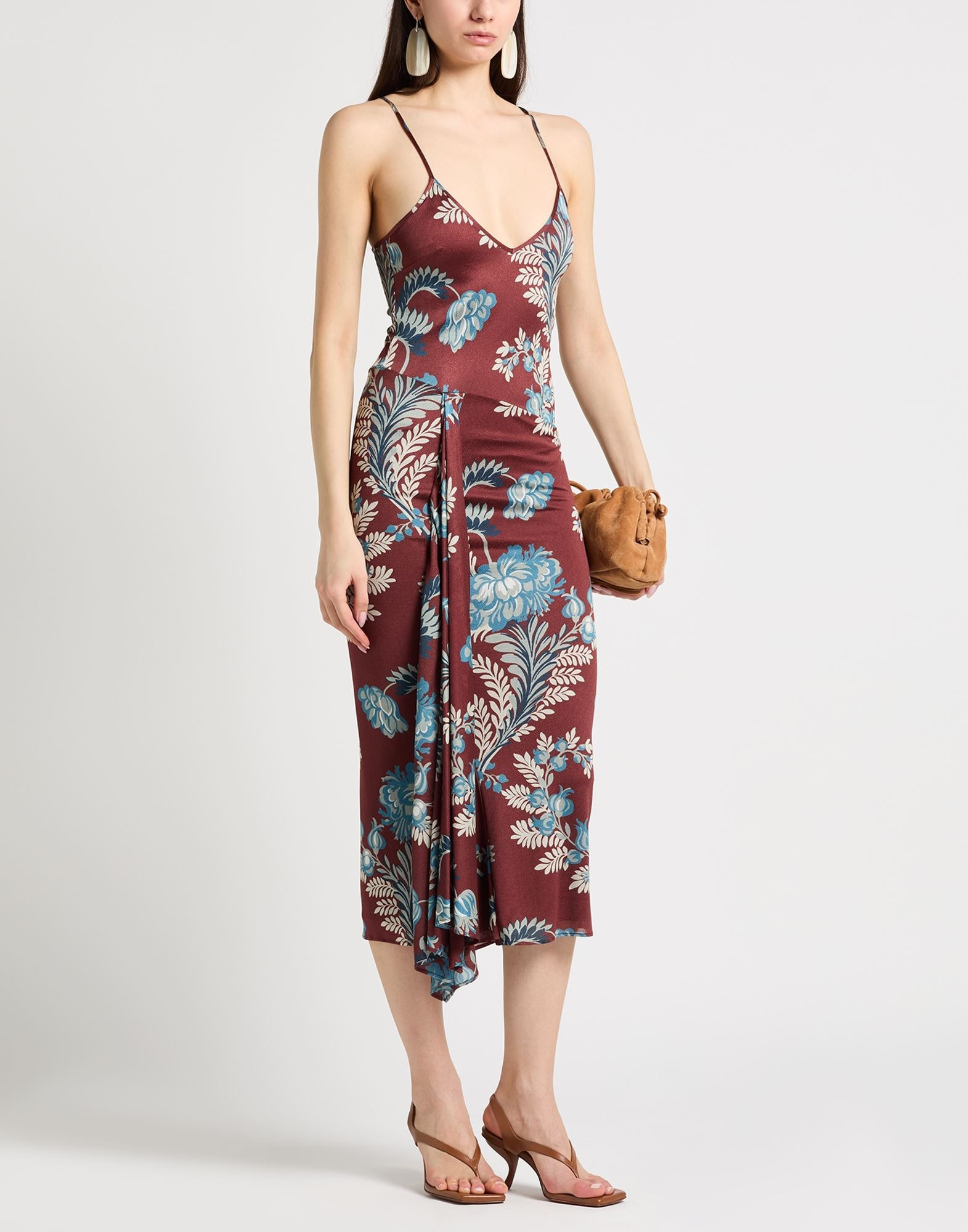Burgundy Women's Midi Dress - 3