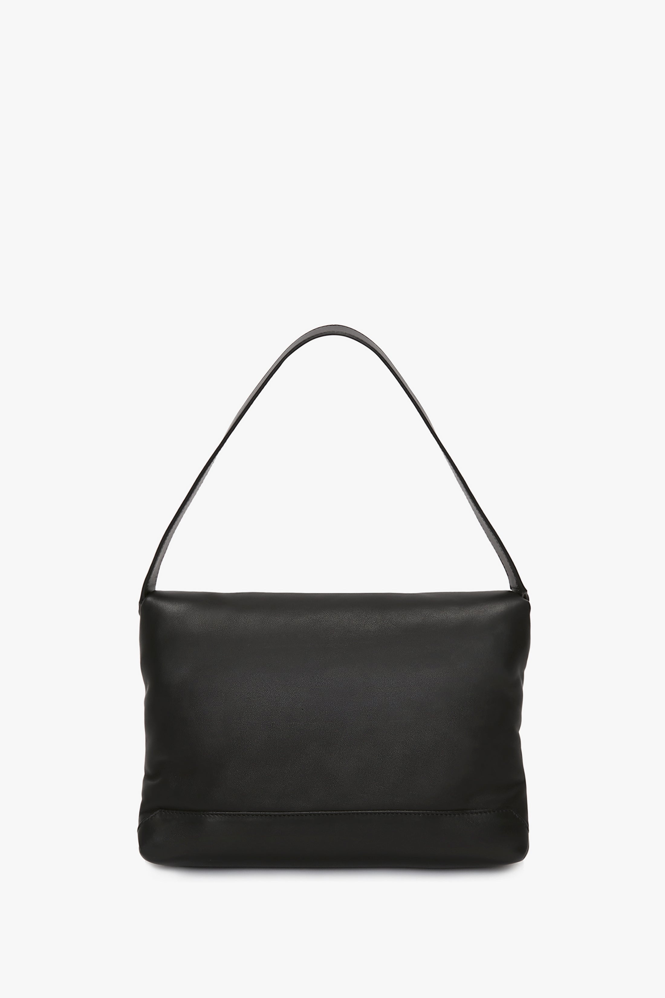 Puffy Chain Pouch With Strap In Black Leather - 4
