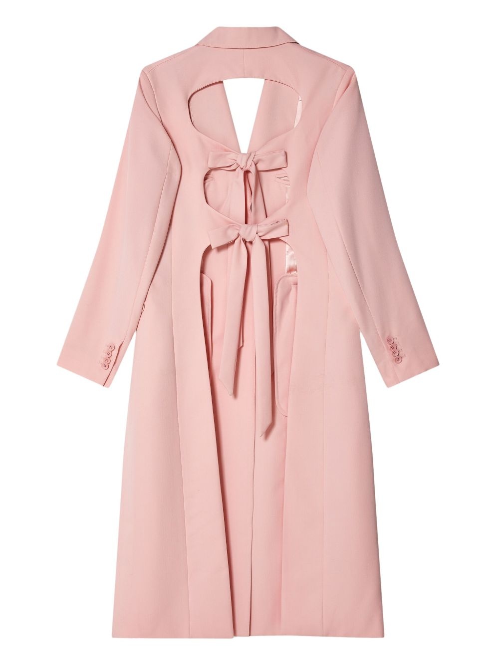 cut-out bow-detail coat - 2