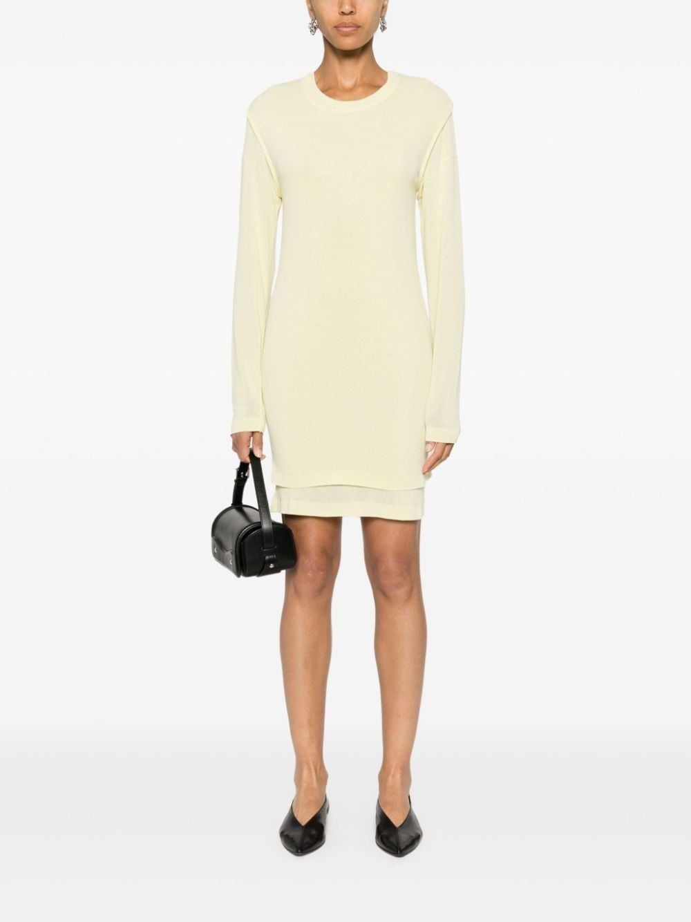 layered knitted mini dress - 2