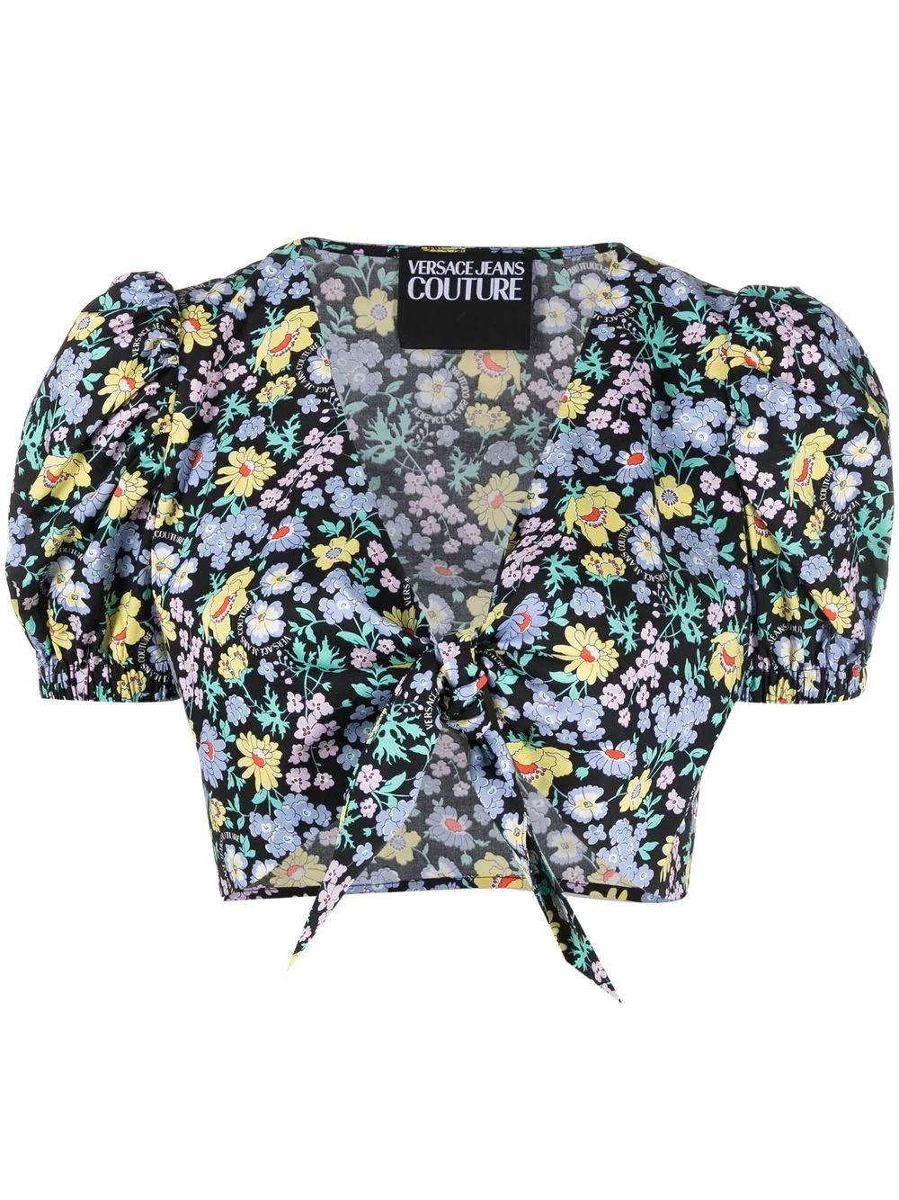 floral-print crop top - 1