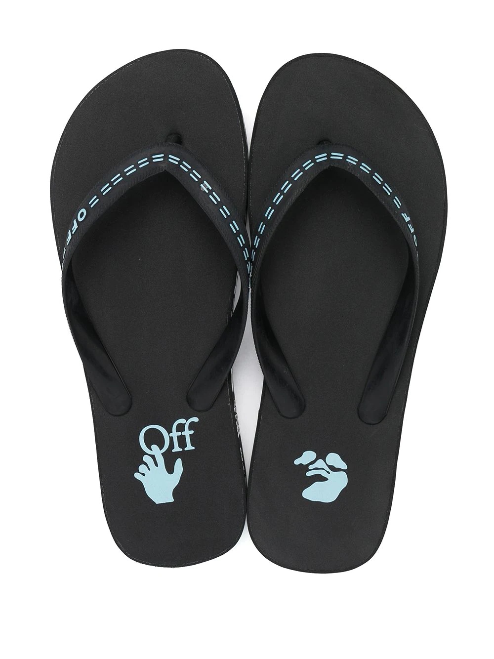 logo-print two-tone flip flops - 4