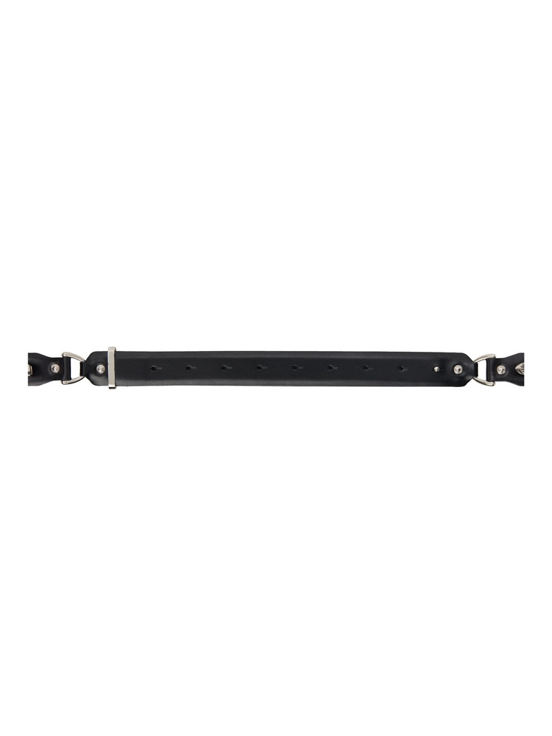TOGA PULLA Black Metal Leather Narrow Belt outlook