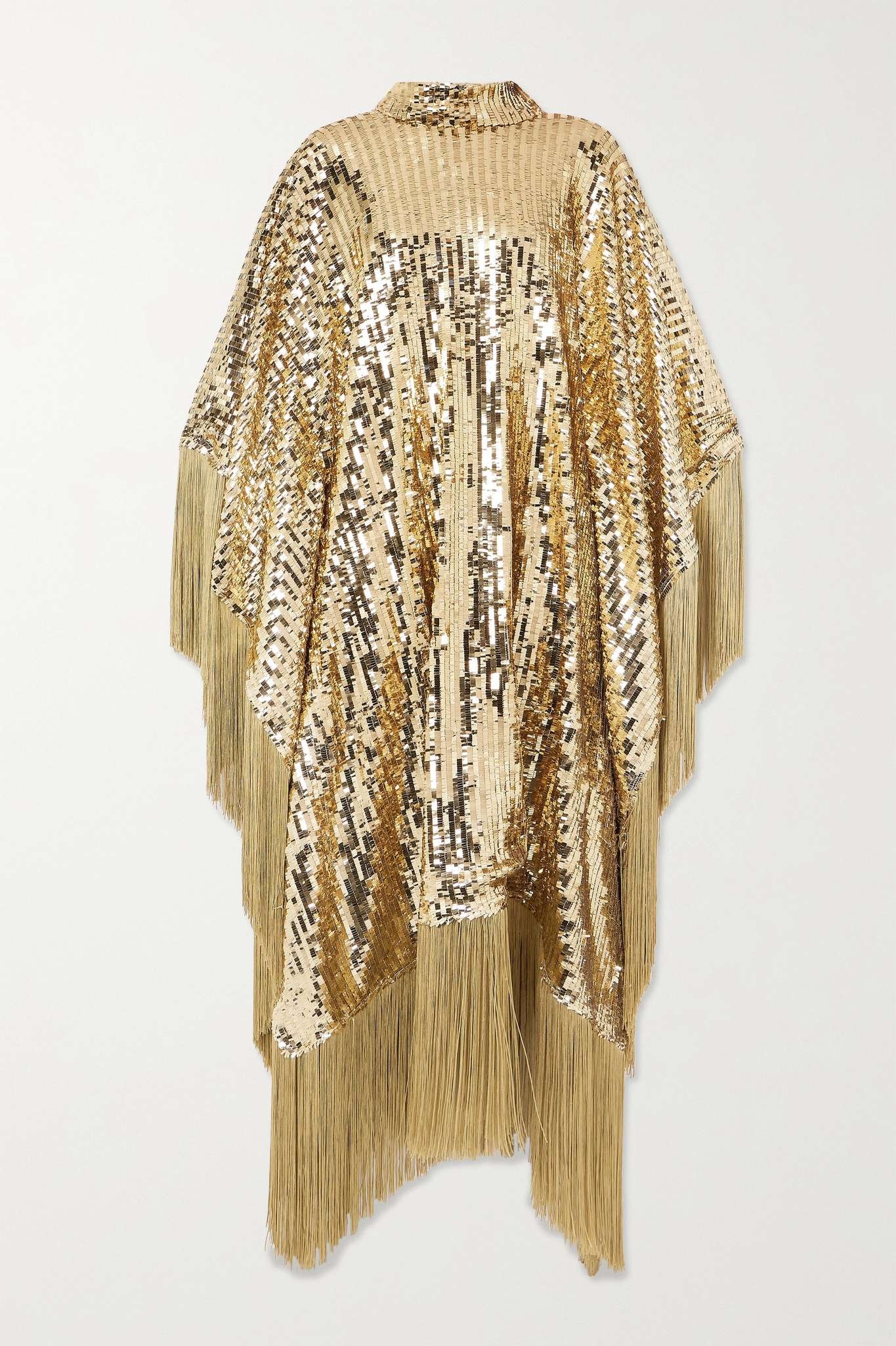 Mrs Ross Disco fringed sequined tulle kaftan - 1