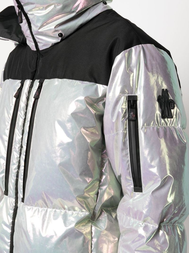 metallic padded-design jacket - 5