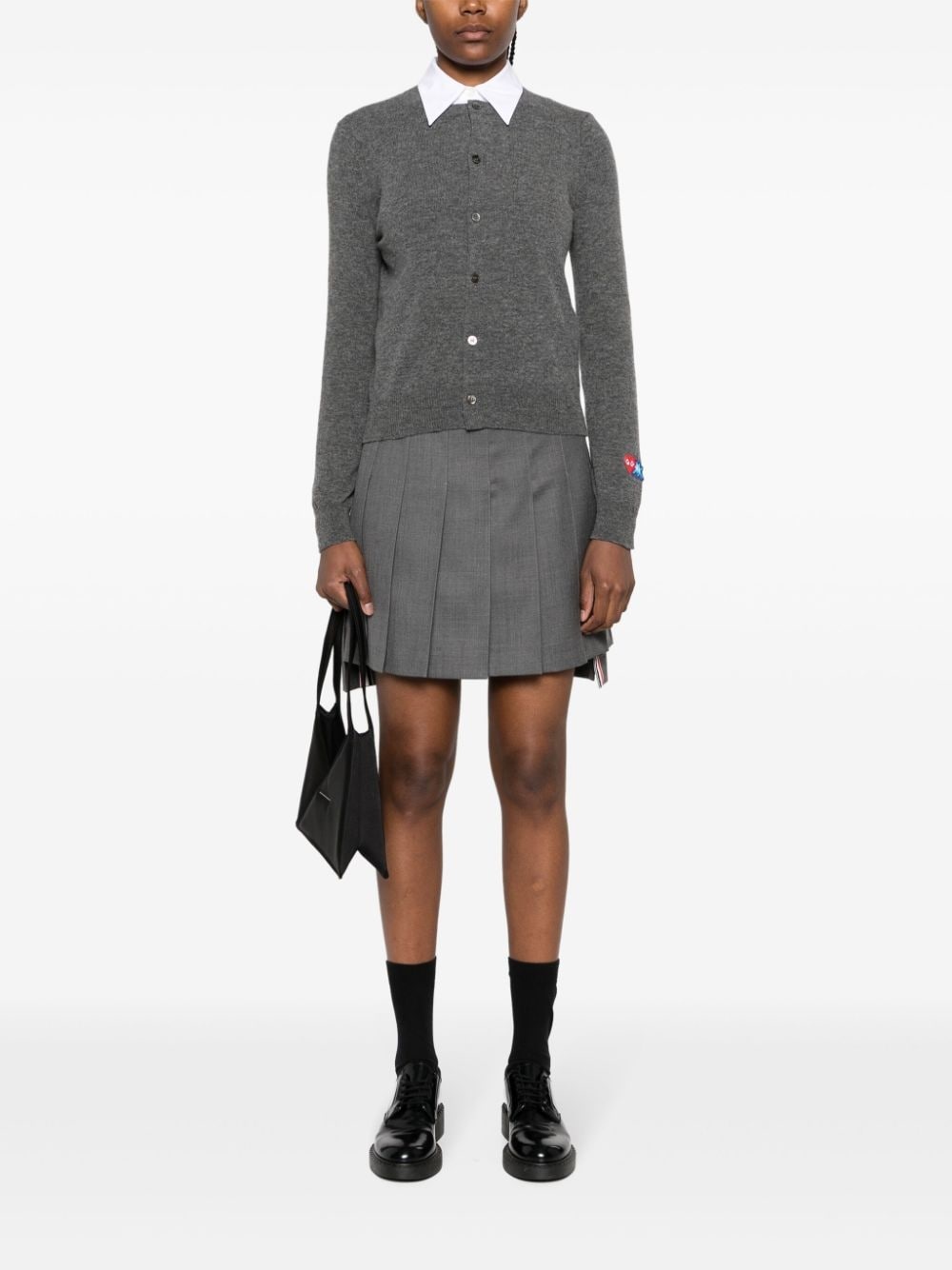 x Invader pixelated-heart cardigan - 4