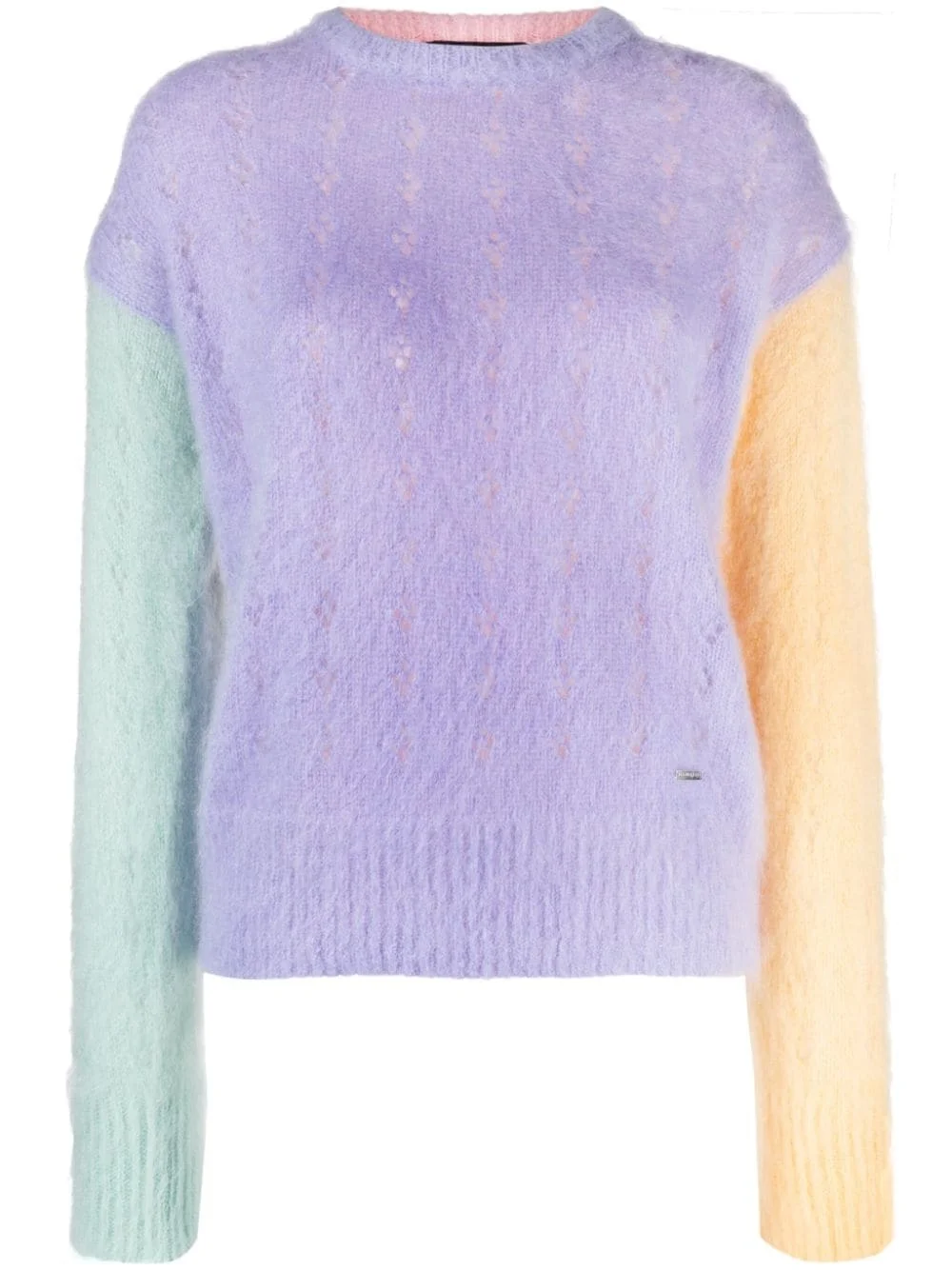 colour-block cable-knit jumper - 1
