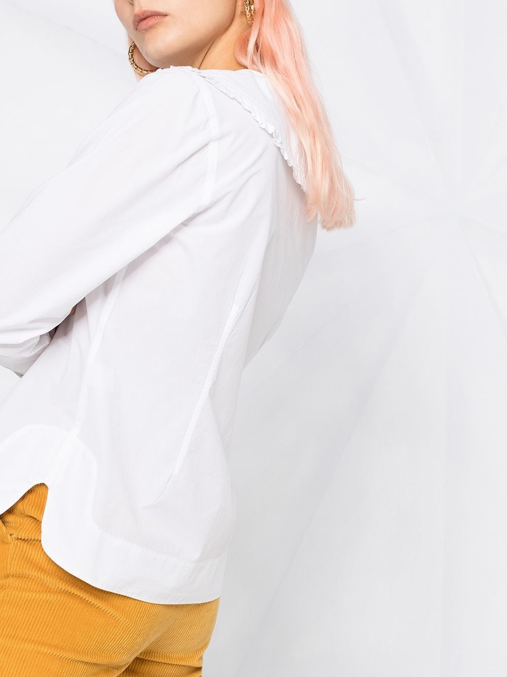 ruffled exaggerated collar blouse - 3