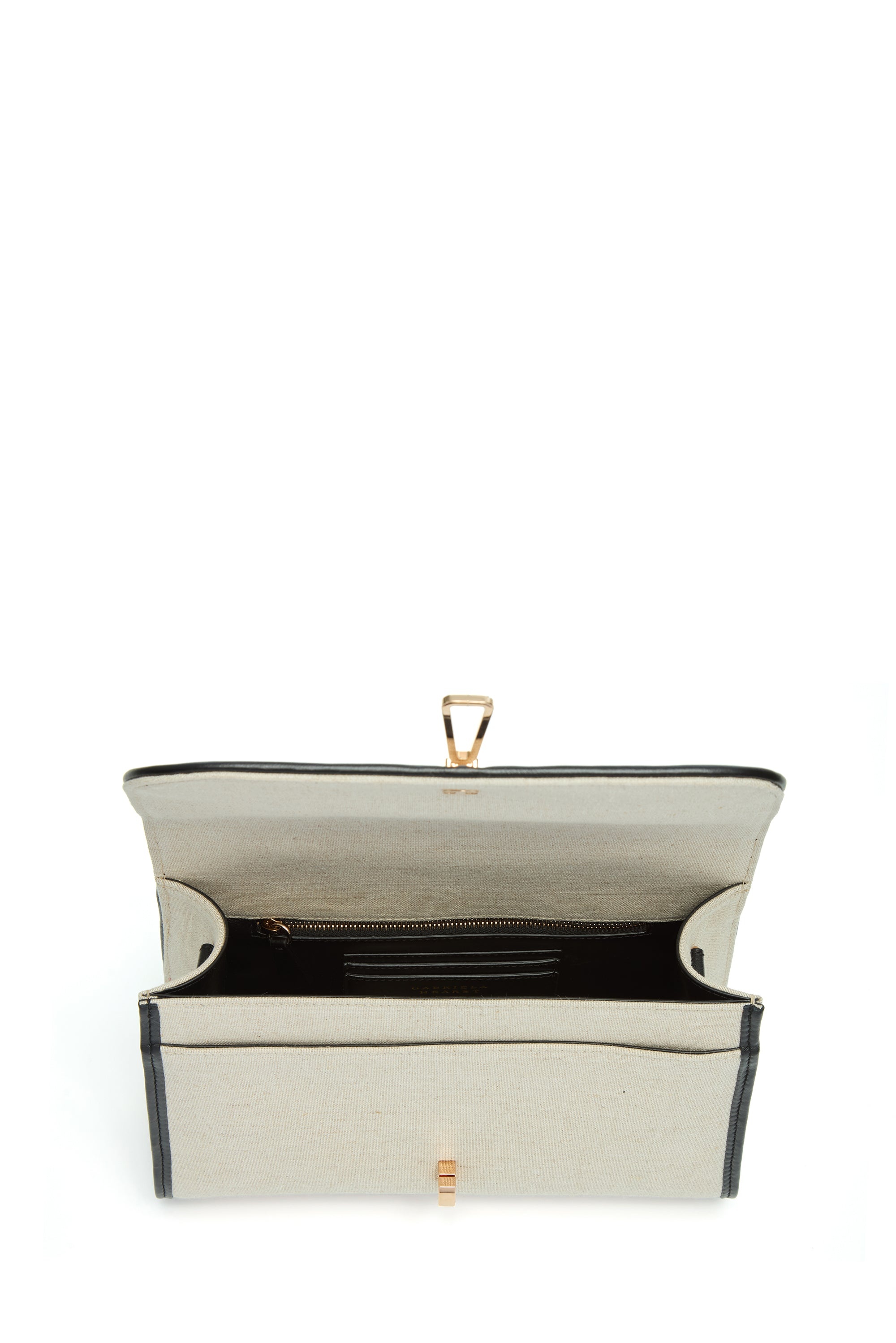 Medium Leonora Flap Bag in Beige Linen - 5