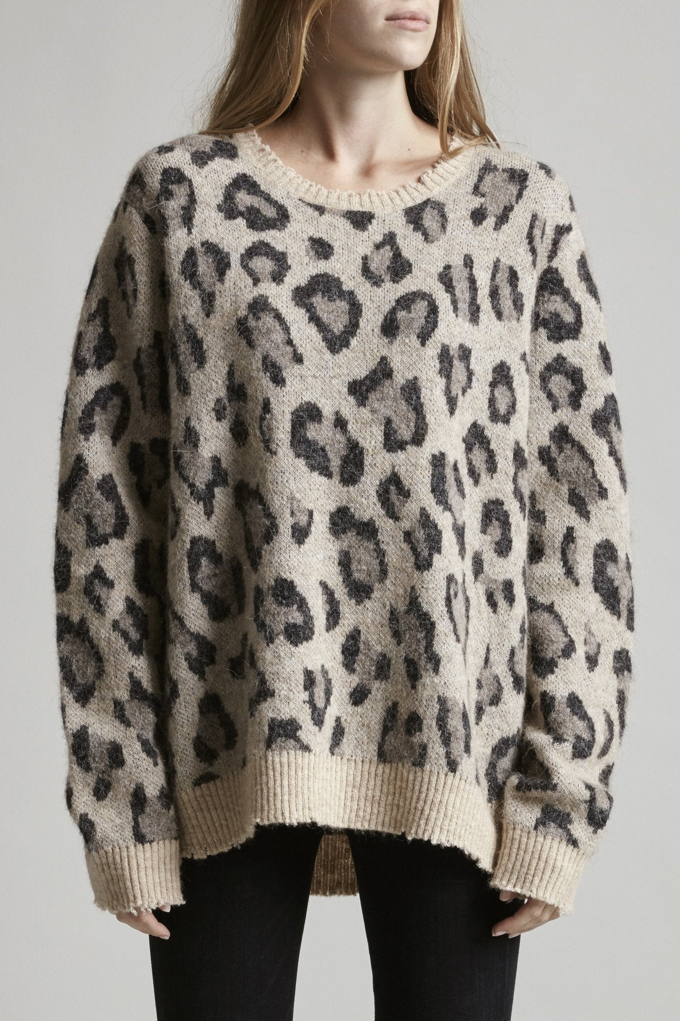 LEOPARD CASHMERE CREWNECK SWEATER - 3