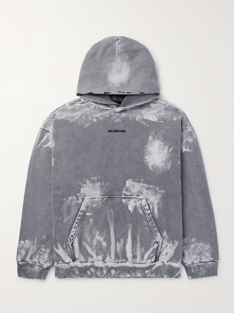Men's Balenciaga Back Hoodie 중간 적합 회색 1