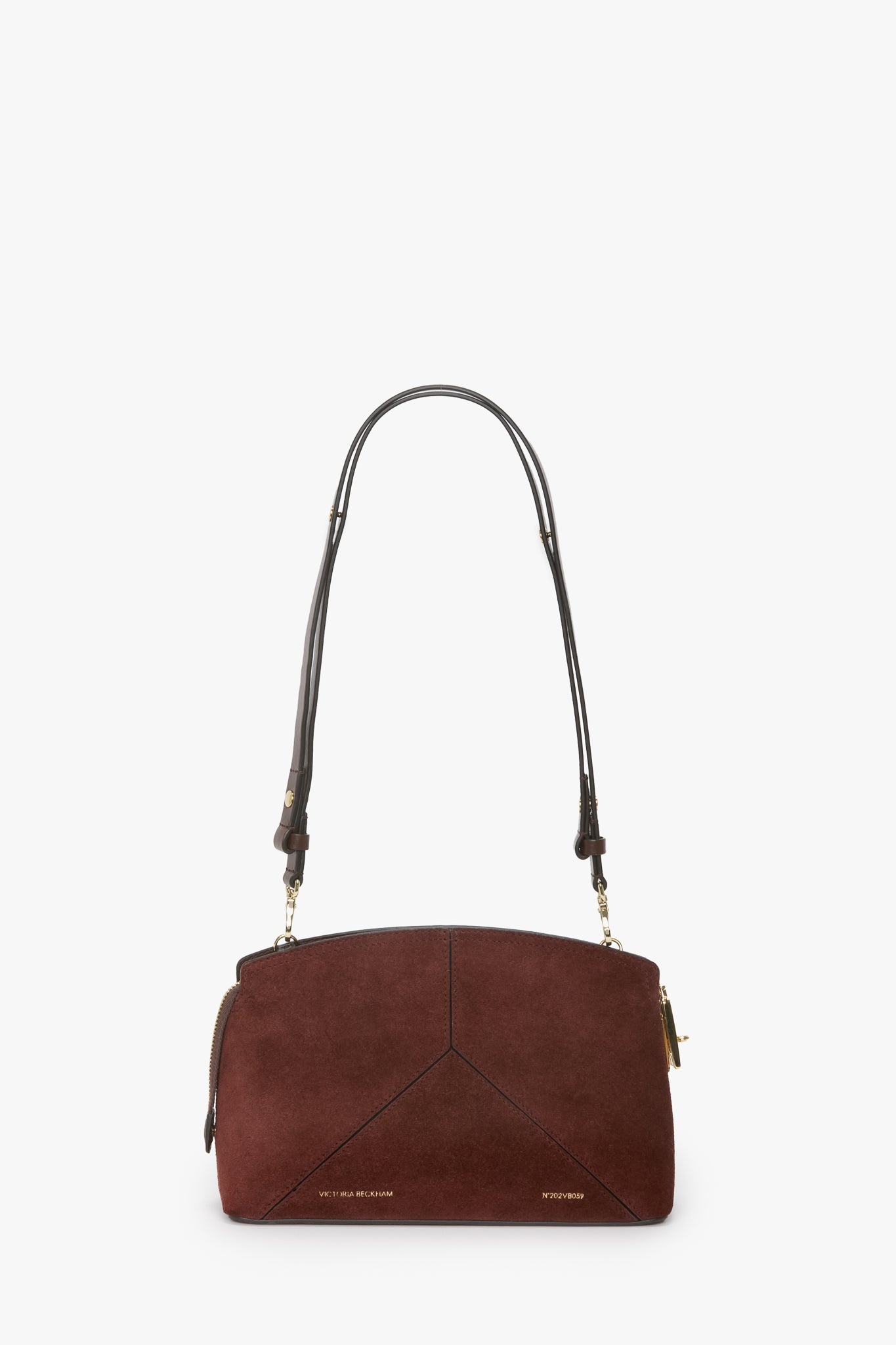 Victoria Crossbody Bag In Dark Brown Suede - 2