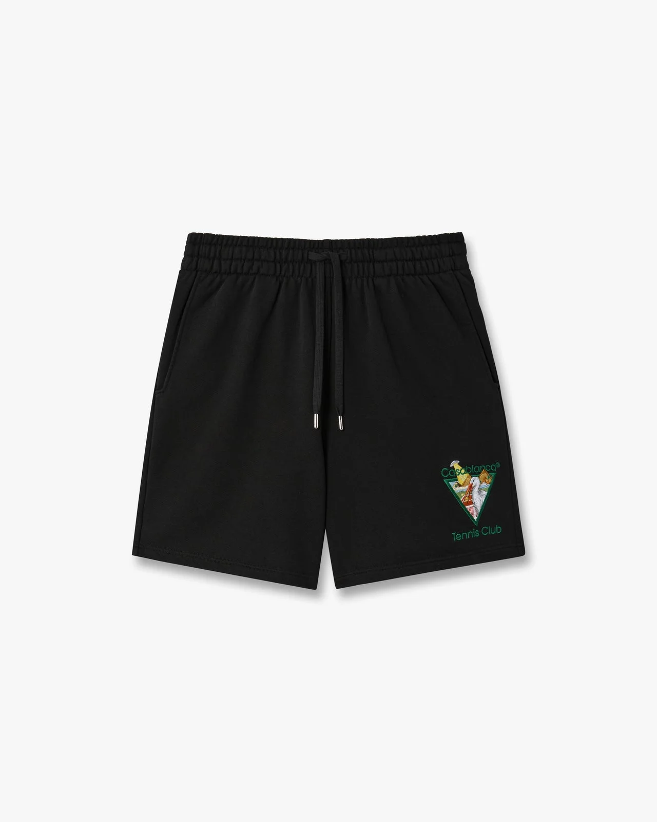 Black Tennis Club Icon Pyramid Abduction Embroidered Sweatshorts | Casablanca Paris - 1