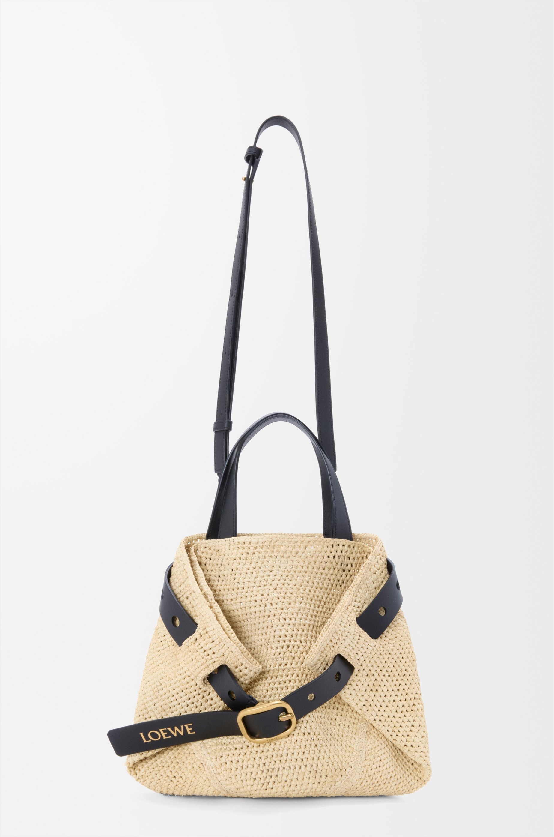Mini Punch Hole shopper in raffia - 6