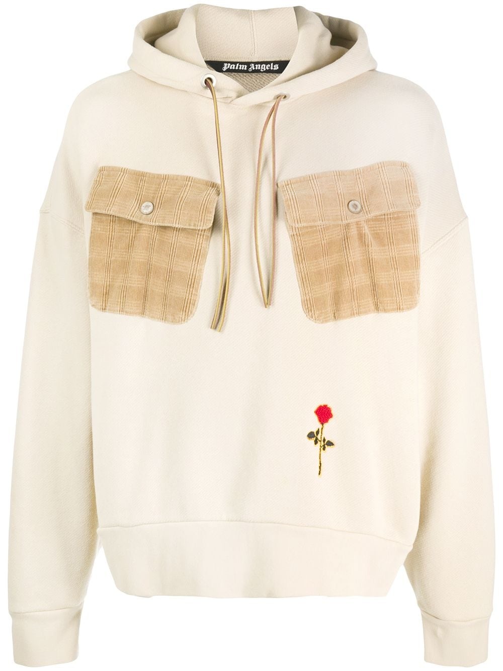 Rose contrasting pockets hoodie - 1