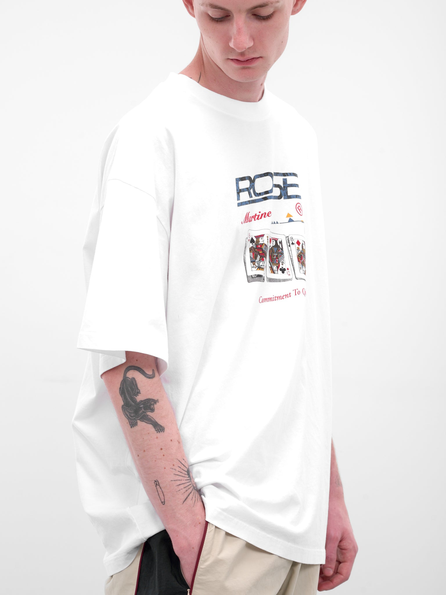 White Oversized Logo Tee - 4